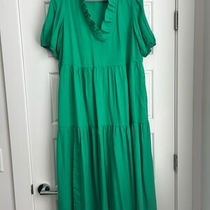 Crown & Ivy Green Ruffle Dress